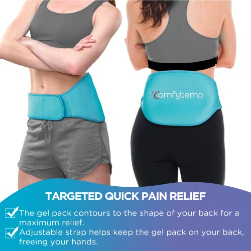 Comfytemp Ice Pack for Back Pain Relief, Reusable Gel Lower Back I...