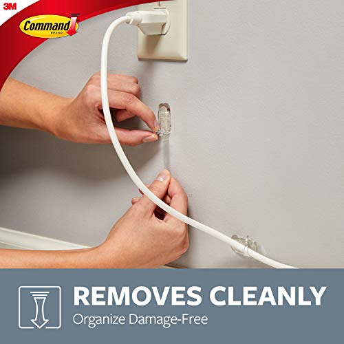 Command Clear Cord Clips, 13 Clips, 16 Strips CL017-13NA - Easy ...