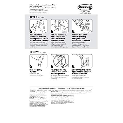 Command Clear Cord Clips, 13 Clips, 16 Strips CL017-13NA - Easy ...
