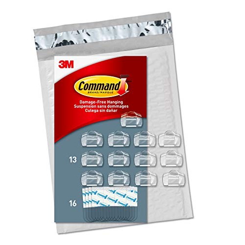 Command Clear Cord Clips, 13 Clips, 16 Strips CL017-13NA - Easy ...
