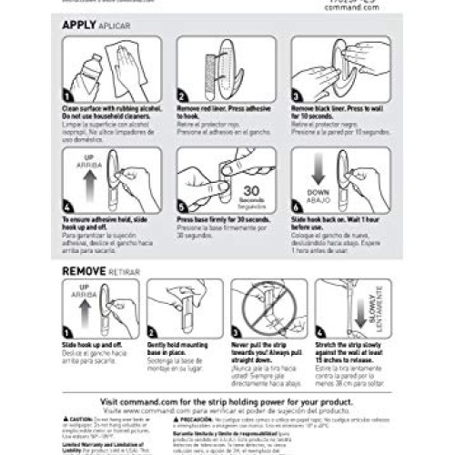 Command Large Replacement Strips, Re-Hang Indoor Hooks GP023-20NA