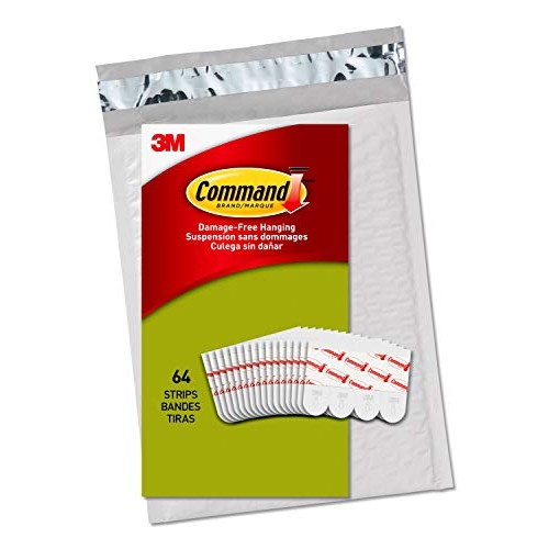 Command Small White Poster Strips, Indoor Use, 64 strips PH024-64NA