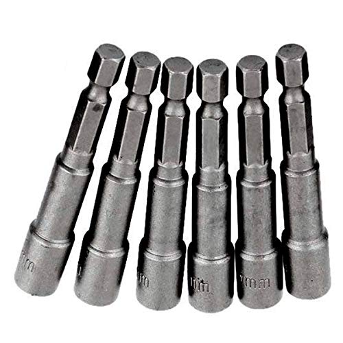 COMOK 65mm Length 5.5mm Magnetic Hex Nut Driver, Gray,10pcs