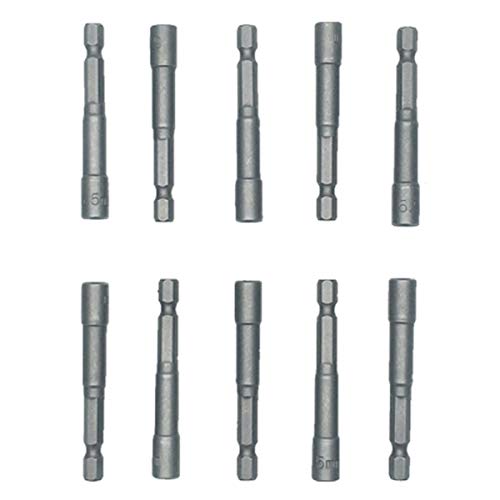 COMOK 65mm Length 5.5mm Magnetic Hex Nut Driver, Gray,10pcs