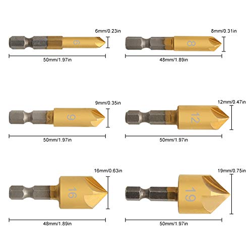 COMOWARE Countersink Drill Bit Set- 7 Pcs Counter Sinker Drill Bit...