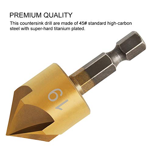 COMOWARE Countersink Drill Bit Set- 7 Pcs Counter Sinker Drill Bit...