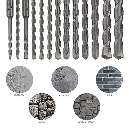 COMOWARE Rotary Hammer Drill Bits Set & Chisels- SDS PLUS Concrete...