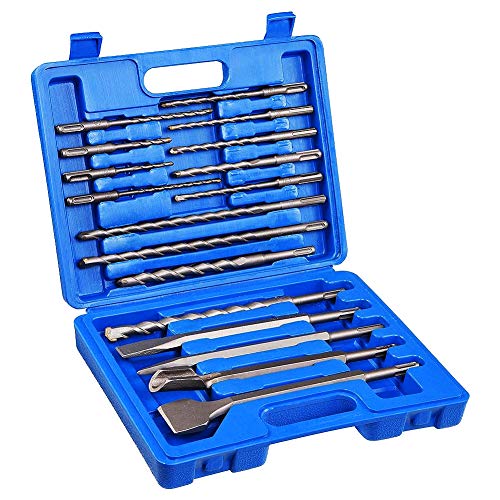 COMOWARE Rotary Hammer Drill Bits Set & Chisels- SDS PLUS Concrete...