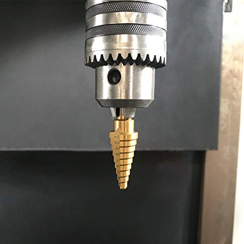 COMOWARE Step Drill Bit Set & Automatic Center Punch- Unibit, Tita...