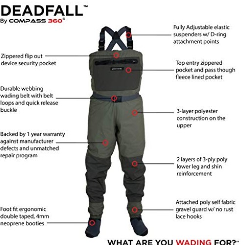 Compass 360 Deadfall Breathable STFT Chest Wader, Small