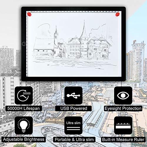 A4 Light Board Portable Tracing Light Box Magnetic Drawing Board L...