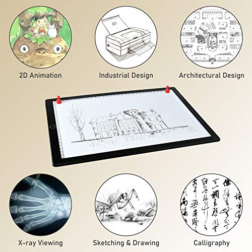 A4 Light Board Portable Tracing Light Box Magnetic Drawing Board L...