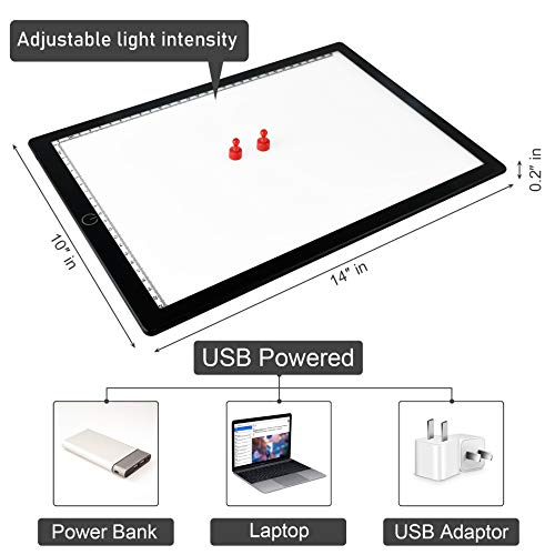 A4 Light Board Portable Tracing Light Box Magnetic Drawing Board L...