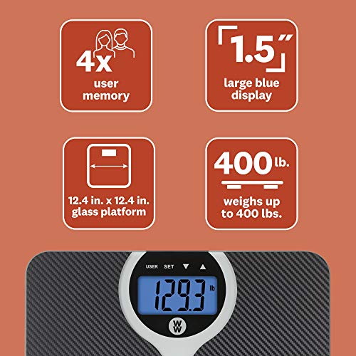 Weight Watchers Scales by Conair Bathroom Scale for Body Weight, D...