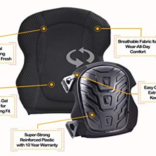 Heavy Duty Work Knee Pads, Gel Cushions for Extreme Comfort, Fits ...