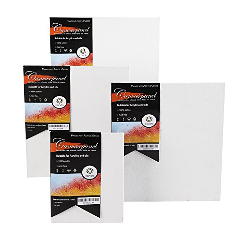 CONDA 8 x 10 inch Canvas Panels Pack of 12 Artist Quality Acid Fre...