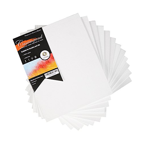 CONDA 8 x 10 inch Canvas Panels Pack of 12 Artist Quality Acid Fre...