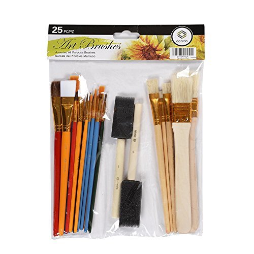 CONDA 4336960682 Paint Brush Set Starter Kit 25-Piece Assorted Siz...