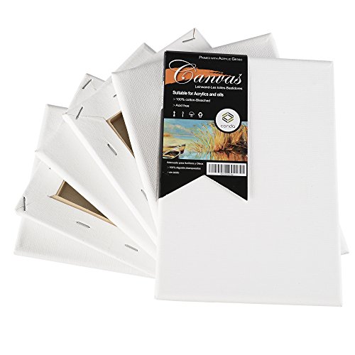 CONDA Artist Stretched Canvas 5 x 7 6 Pack 1 Inch depth Professi...