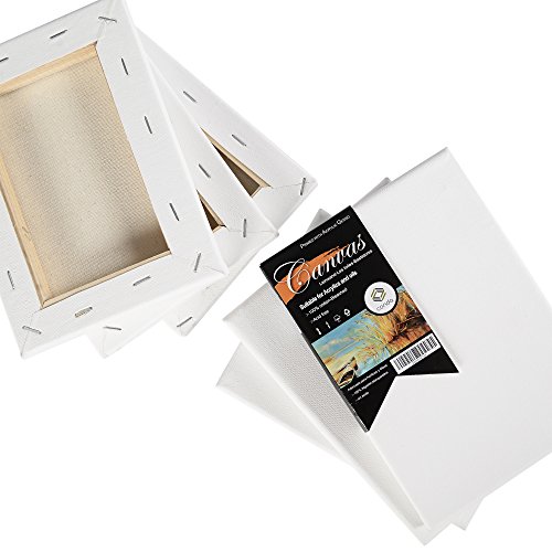CONDA Artist Stretched Canvas 5 x 7 6 Pack 1 Inch depth Professi...