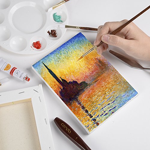 CONDA Artist Stretched Canvas 5 x 7 6 Pack 1 Inch depth Professi...