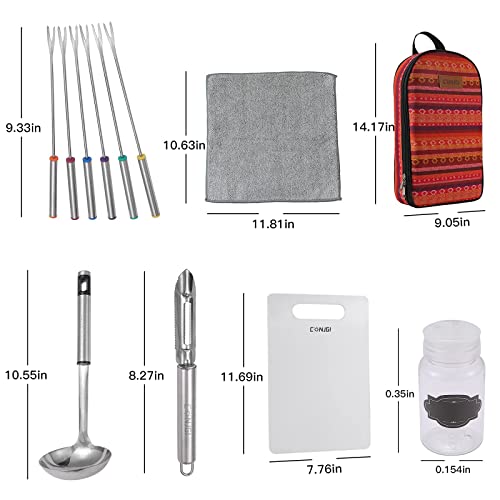 CONJGI Portable Camping Cooking Utensils Set - 19 PCS Outdoor Camp...