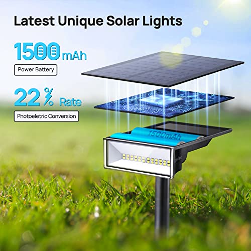 Consciot Solar Spot Lights Outdoor, Landscape Lighting Solar 6500K...