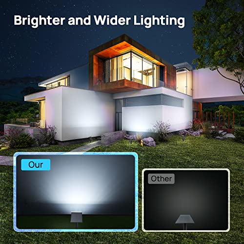 Consciot Solar Spot Lights Outdoor, Landscape Lighting Solar 6500K...