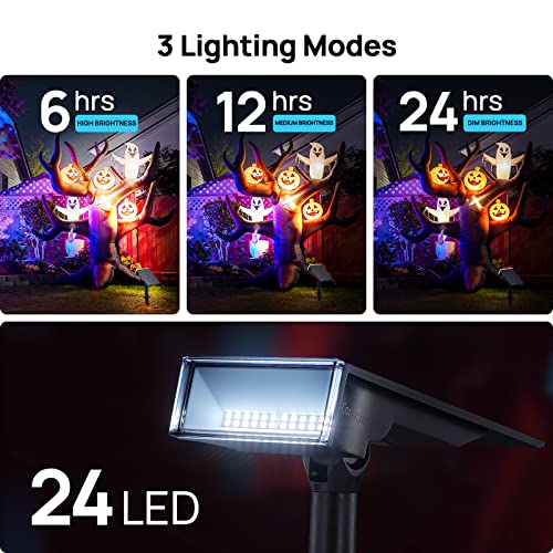 Consciot Solar Spot Lights Outdoor, Landscape Lighting Solar 6500K...