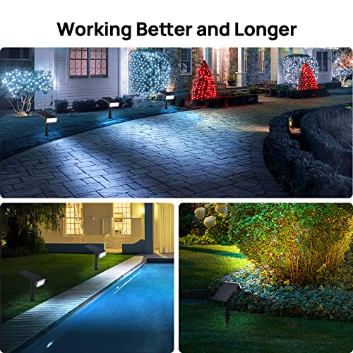Consciot Solar Spot Lights Outdoor, Landscape Lighting Solar 6500K...