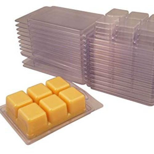 100 Coo Candles 6 Cavity Clamshell Molds for Wickless Wax Melt Can...