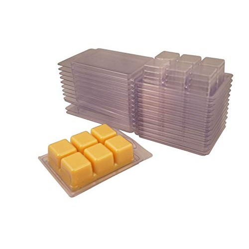 100 Coo Candles 6 Cavity Clamshell Molds for Wickless Wax Melt Can...