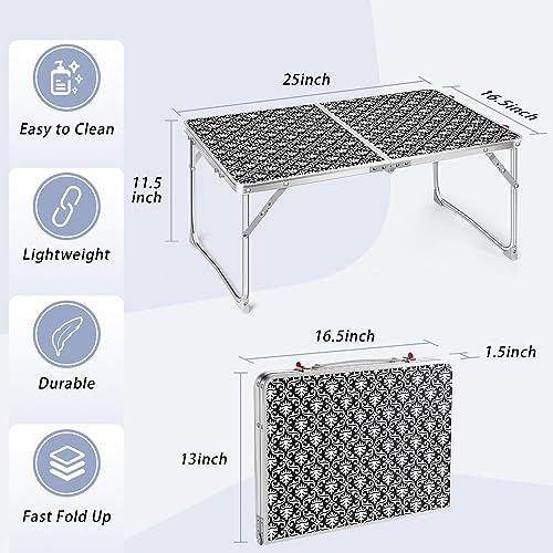 Coobi Small Folding Table,2 Foot x 16.5 inch Fold-in-Half Folding ...