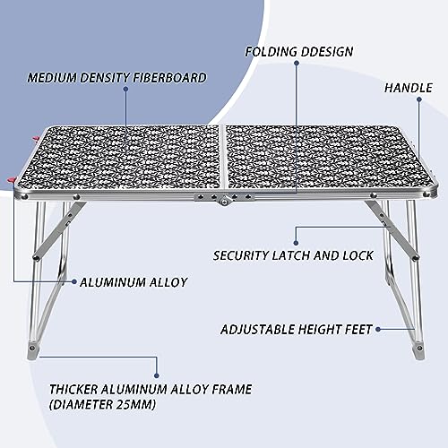 Coobi Small Folding Table,2 Foot x 16.5 inch Fold-in-Half Folding ...