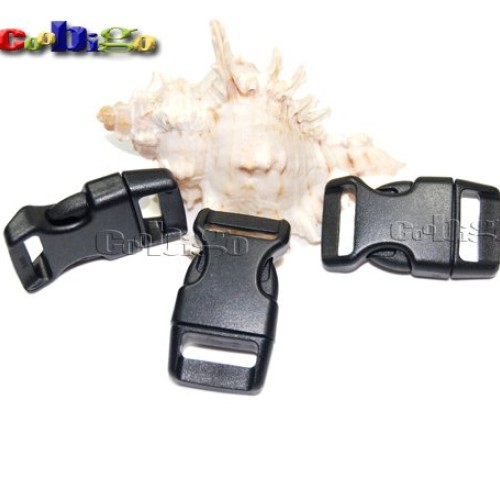 30 Pack Black 5/8 Side Release Buckle Plastic Contoured Curved fo...