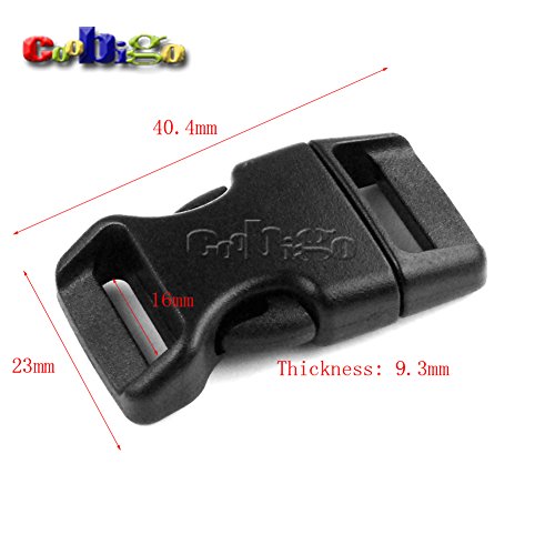 30 Pack Black 5/8 Side Release Buckle Plastic Contoured Curved fo...