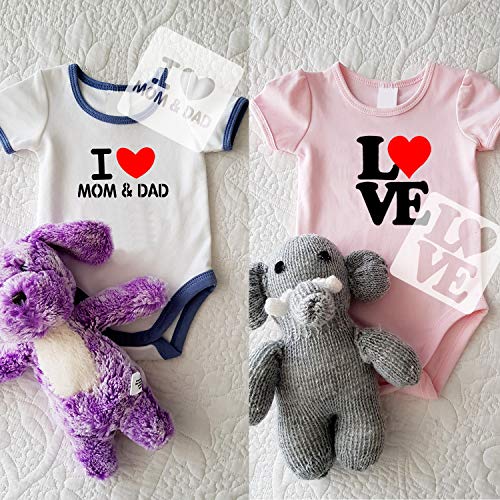 16 Pack Stencils for Baby Shower Cute Onesie Stencil Kit for Fabri...
