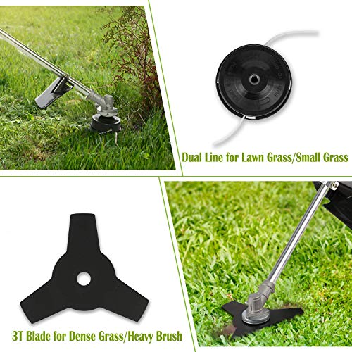 2-in-1 Cordless Grass Trimmer/Edger, 42.7CC 2-Cycle Gas String Tri...