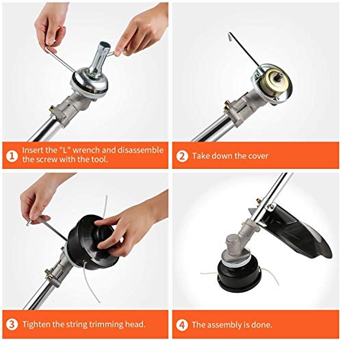 2-in-1 Cordless Grass Trimmer/Edger, 42.7CC 2-Cycle Gas String Tri...