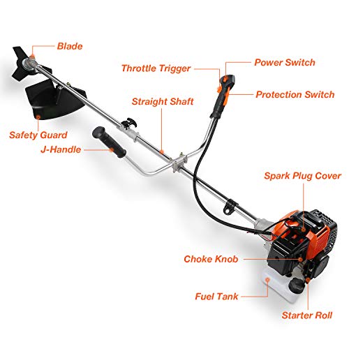 COOCHEER 42.7cc Weed Eater Gas Powered Weed Wacker 2-in-1 Straight...