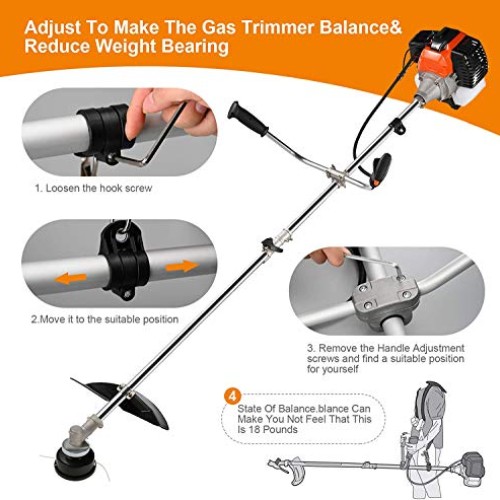 String Trimmer 2-in-1 Cordless Grass Trimmer/Edger, 42.7CC 2-Cycle...