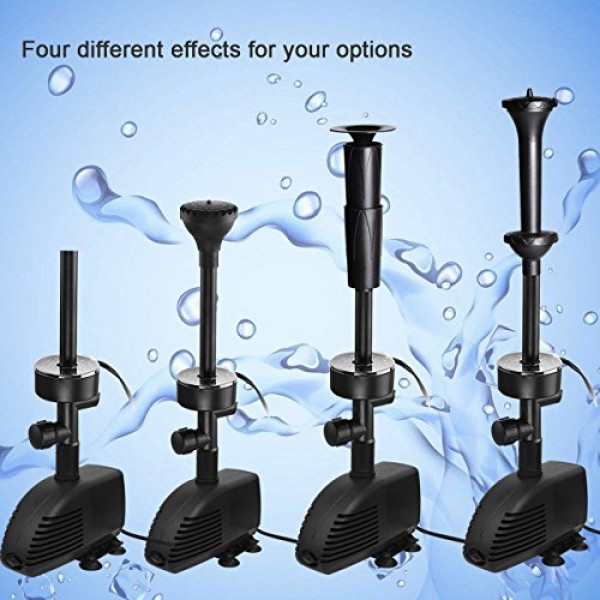 COODIA 660GPH2500L/H, 110V/45W Submersible Pump Pond Fountain wi...