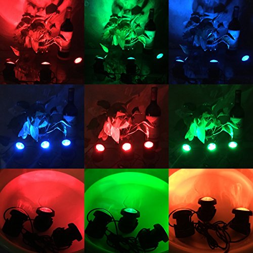 COODIA Solar Powered Underwater Night Light 3 Submersible RGB Lamp...