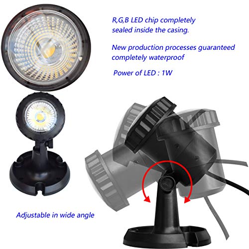 COODIA Solar Powered Underwater Night Light 3 Submersible RGB Lamp...