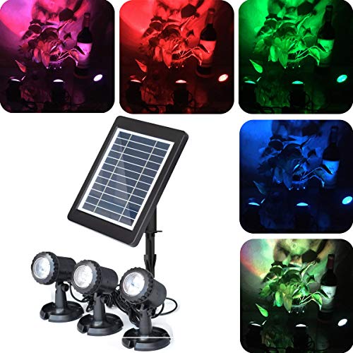 COODIA Solar Powered Underwater Night Light 3 Submersible RGB Lamp...