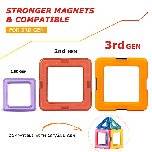 Upgraded Magnetic Blocks Tough Tiles STEM Toys for 3+ Year Old Boy...