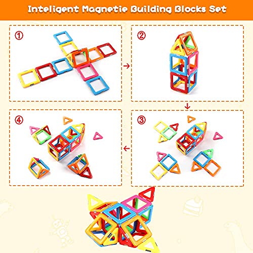 Upgraded Magnetic Blocks Tough Tiles STEM Toys for 3+ Year Old Boy...