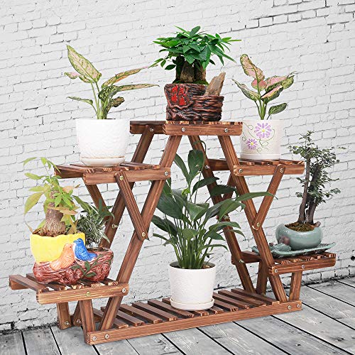 COOGOU Wood Plant Stand Indoor 6 Tier Flower Pot Holder Shelf Corn...