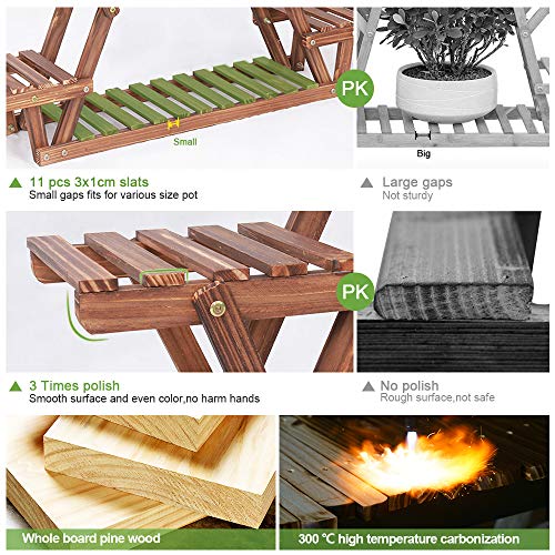 COOGOU Wood Plant Stand Indoor 6 Tier Flower Pot Holder Shelf Corn...