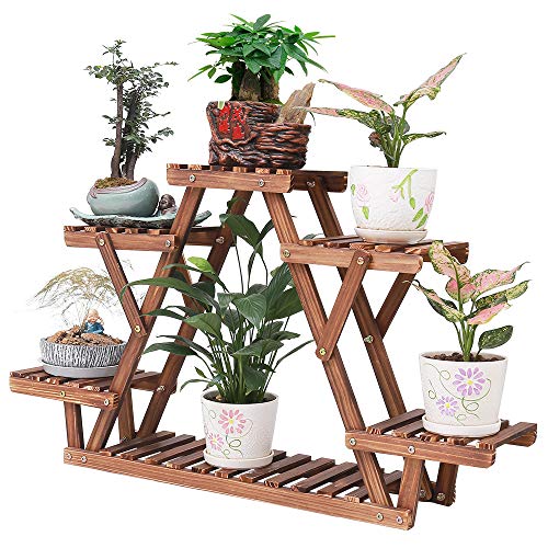 COOGOU Wood Plant Stand Indoor 6 Tier Flower Pot Holder Shelf Corn...